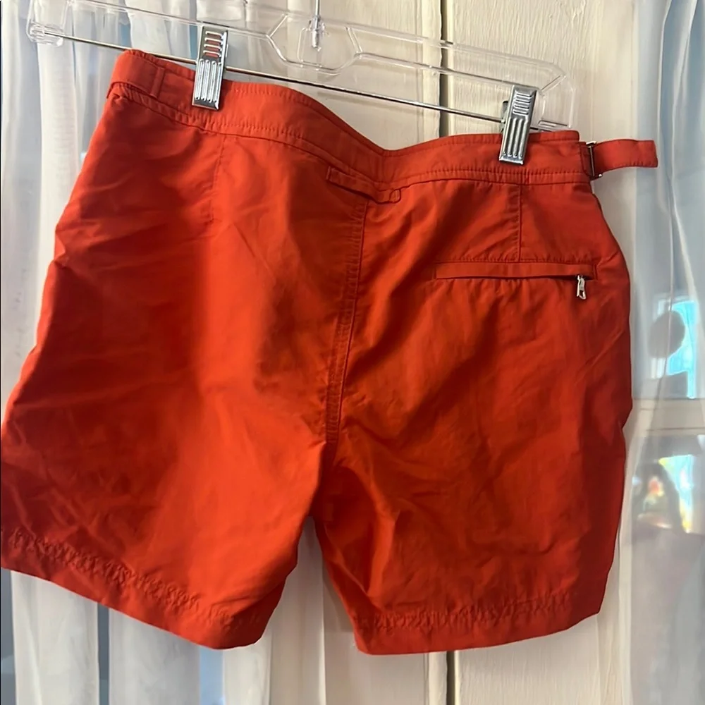Orlebar Brown Boys Red Coral Swim Trunk Size 12 Years Adjustable Side Tabs